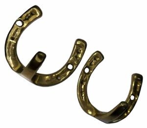 2 Brass Horseshoe Hooks 2 3 8 Wide 2 2 4 High With Screws