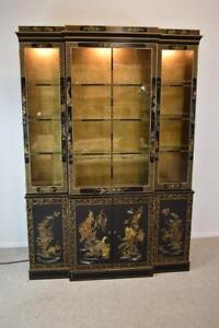 Drexel Chinoiserie Breakfront China Cabinet