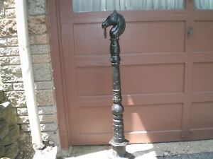 Antique Horsehead Hitching Post On Hexagon Base