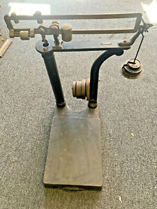 Vintage Fairbanks Morse Platform Scale With Weights 250 Lbs Capacity