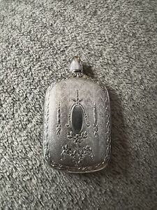 Vintage Sterling Silver Miniature Travel Flask Shaped Scent Perfume Bottle