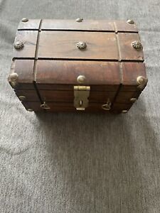 Small Wooden Treasure Chest Storage Box 6 1 2 X 4 1 2 X 4 