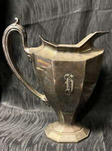 Vtgart Deco Reed Barton Silver Plated Water Pitcher 3690 Monogrammed