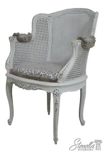 62954ec French Cane Back Painted Finish Decorative Armchair