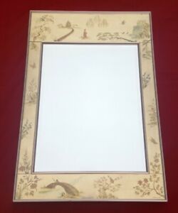 Labarge La Barge Chinoiserie Reverse Painted Glass Gold Leaf Mirror Signed