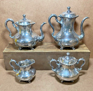 Meriden B Britannia Company Silver Plate 4 Piece Tea Coffee Set Pattern 2027