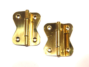Hoosier Cabinet Hinge For Lower Door Polished Solid Brass Pair