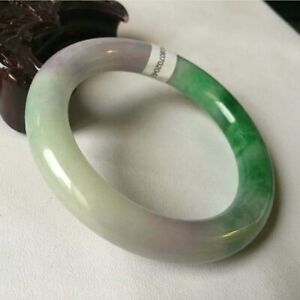 57 58 59mm Certified 3 Color Jadeite Emerald A Jade Carved Round Bangle Ha2042