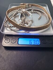 63 0 Grams Clean Scrap 925 Sterling Silver Items Tested No Stones Some Wearable