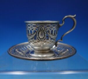 Du Barry By Durgin Sterling Silver Demitasse Cup With Saucer No Liner 6776 