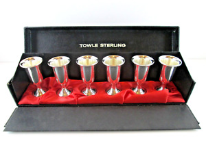 Towle Sterling Silver Cordial Cups Shot Glass Set Of 6 W Original Box