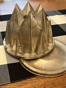 L519 Fabulous Antique 1800s Thurnauer Nyc Pointy Spike Tin Cake Pudding Mold
