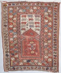 Antique Melas Turkish Prayer Oriental Rug 3 2 X 3 10 8158