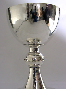 Huge 438g Arts Crafts Sterling Silver Communion Chalice Cup 1960 Religious