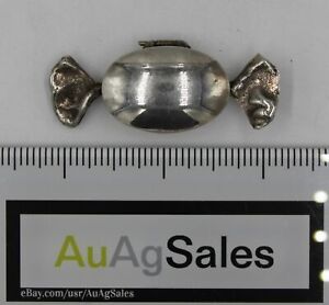 Vintage Sterling Silver Figural Candy Wrapper 2 25 Hinged Trinket Pill Box