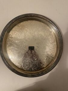 Wm Rogers Son Spring Flower Silverplate Reticulated Serve Tray 15 
