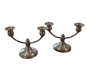 Sterling Silver Candle Holders Weighted Bases Tables Tablescape Home Decor Read