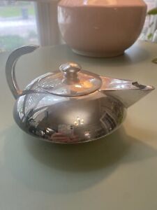 Vintage Silverplate Teapot Modernist Mid Century Sleek Escapade Style