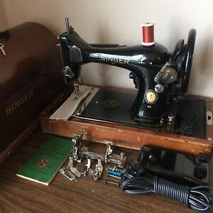 Singer Sewing Machine 128k 1851 1951 W Attachments Manual Case Sew Perfect