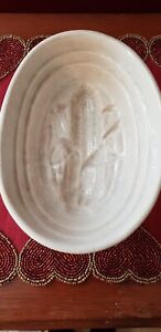 Antique White Ironstone Chunky Heavy Large Mold Corncob With Husk Excellent
