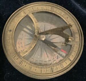  Large Size 3 5 Brass 18th Century Sundial And Compass Vintage Nautical