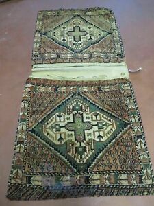 30 X 65 Antique Handmade Turkish Tribal Wool Rug Double Bags Tobreh