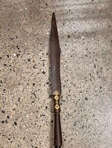 Hudson James Antiques Mongolian Spear On Stand C 1900 Iron