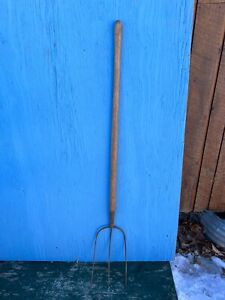 Vintage Hay Pitch Fork 3 Prong Tine Farm Tool 53 Long
