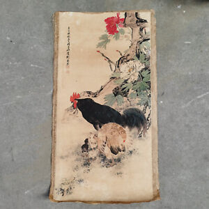 Chinese Old Paper Painting Chicken Painting