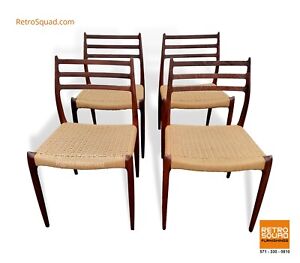 4 Danish Modern Brazil Ian Rosewood Niles Jl Moller 78 Dining Chairs Mid Century