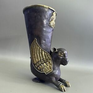Achaemenid Silver Rhyton With Gold Gilded Wings 5th 4th Century B C E 