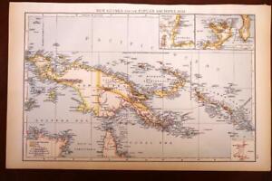 1895 Antique The Times Atlas Map Of New Guinea The Papuan Archipelago