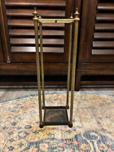 Antique Brass Cast Iron Umbrella Stand Vintage Style Good Condition