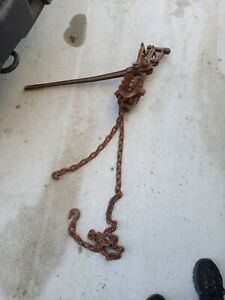 Antique Large Dillon Chain Hoist Fence Stretcher Puller With Chain