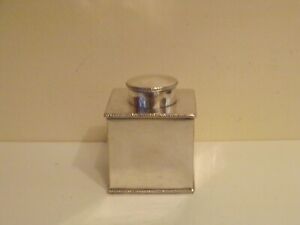 Late 19th Early 20th Century Silver Plated Cube Shaped Travelling Tea Caddy