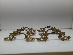 Lot Of 6 Architectural Antique Ornate 6 Drawer Pulls Brass