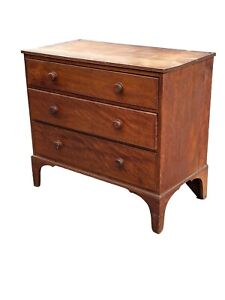 Unusual Fiddleback Cherry Antique Hepplewhite Dresser 1810 Southern