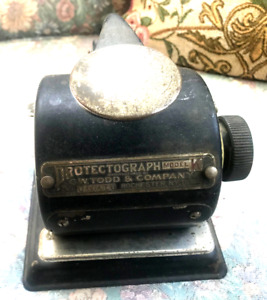 Protectograph Antique Check Writer Gw Todd Co Rochester Ny Model K Working