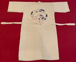 Vintage Chinese Or Japanese Hand Embroidered Women Kimono Robe Dragon Embroidery