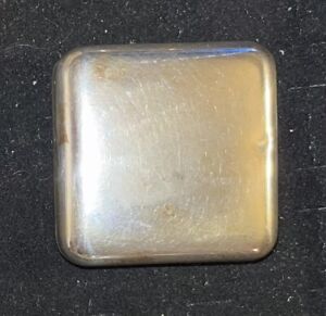 Vintage 800 Silver Square Pill Box Small Puff Or Rouge Pot No Monograms