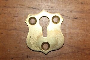Small Shield Antique Victorian Cast Bronze Keyhole Escutcheon Cc 139