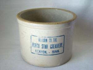 Antique Red Wing Stoneware Butter Crock North Star Creamery Kenyon Minn