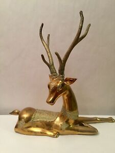 Brass Deer By Sarreid 20 Tall Vintage 1970 S