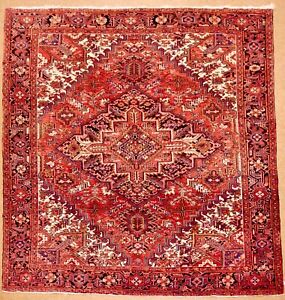 Heriz Red Tribal Hand Knotted Wool Oriental Area Rug Carpet 8 5 X 9 10 