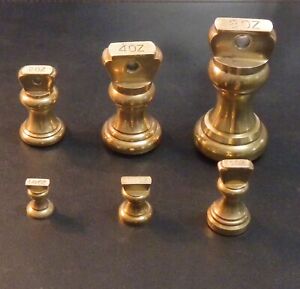 Beautiful Irish Brass Matched Bell Weight 6 Piece Set 1 8 Oz 8 Oz 