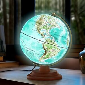 Jowhol Illuminated Globe Of The World With Wooden Stand 8 World Globe For 