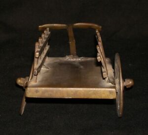 Vintage Ethnic Bronze Hand Carved Bullock Cart Old Collectible Rare