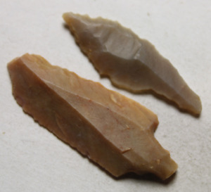 Lot Of 2 Rare Genuine Ancient Neolithic Arrowheads Artifacts