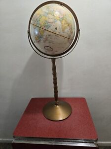Globlemaster 12 Inch Diameter Rotating Globe Raised Relief On Stand 32 Mint 