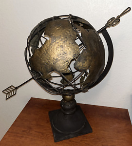 Globe Heavy Cast Iron And Metal Rustic Patina Lightly Distressed